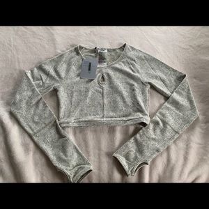 Gymshark flour texture long sleeve crop top
